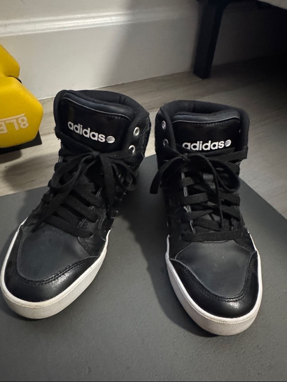 adidas Black High-Top Sneakers with White Accented Soles